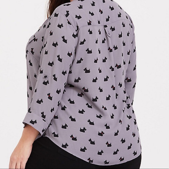 Grey shirt with cute terrier print - Picture 3 of 4